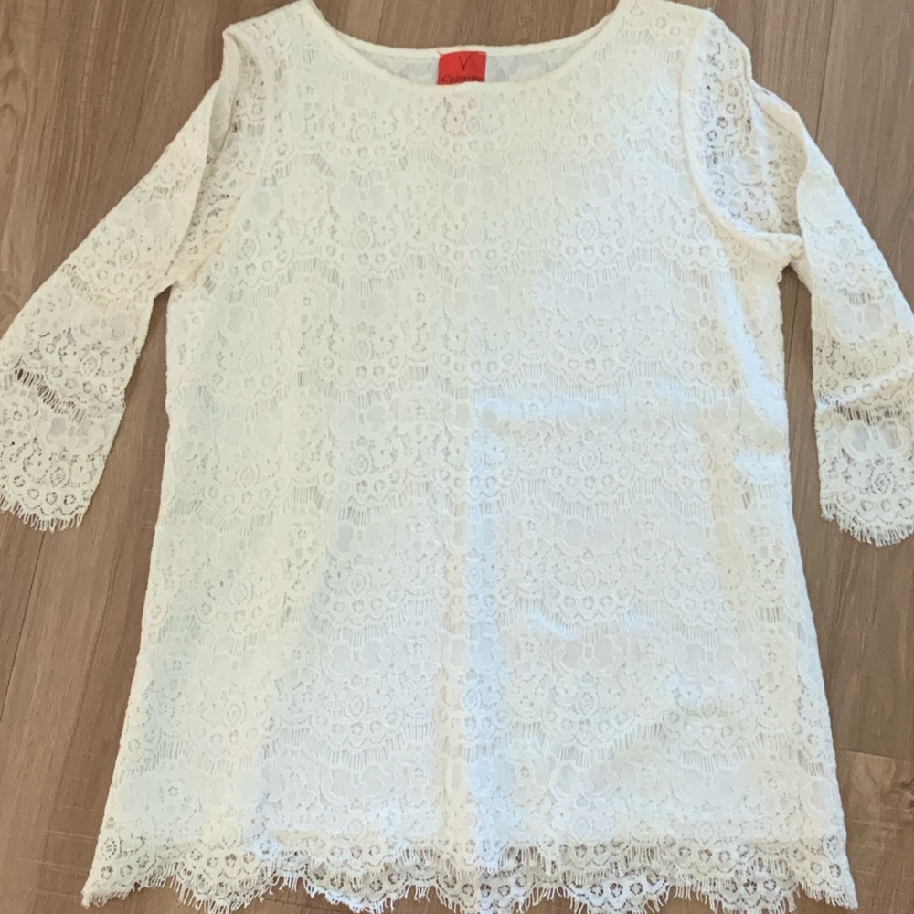 Christina Cream Lace Tunic Top